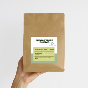Arabica Kaffeebohnen | Signature Kaffeemischung | Yunnan Kolumbien Äthiopien | Floral Jasmin, Zitrus, Haselnuss | Mittlere Röstung ganze Bohne