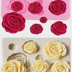 2Pcs Rose Silicone Molds – Fondant, Chocolate, Sugar Craft & Wedding Cake Decorating Tools