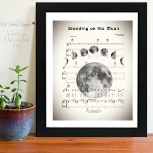 Grateful Dead, Standing on the Moon, on Music Sheet, Print