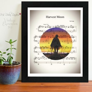 Harvest Moon, Neil Young, Music Sheet, Print ~ Valentines Day, Anniversary, Wedding Gift