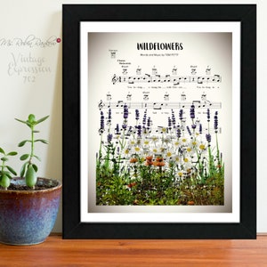 Wildflowers, Tom Petty, Music Sheet, Art Print