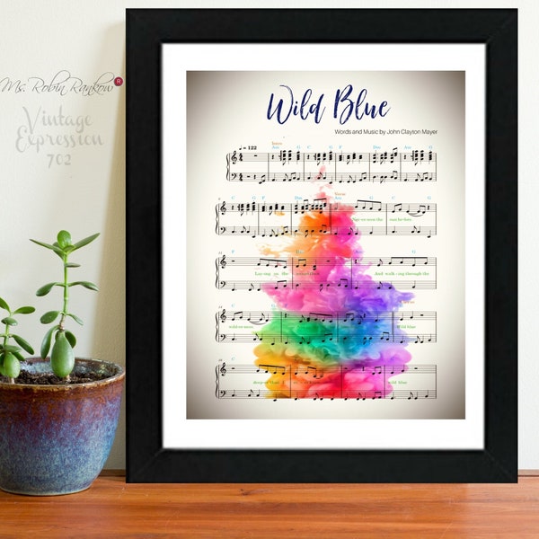 Wild Blue, John Mayer, Music Sheet, Print