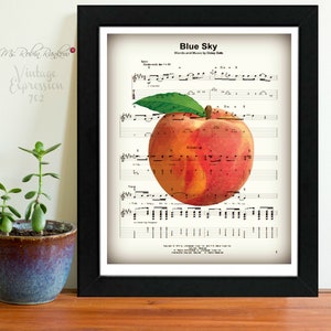 Blue Sky, Allman Brothers, Music Sheet, Print, Art