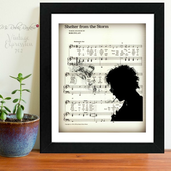 Bob Dylan, Shelter From the Storm, Maggie's Farm, Music Sheet, Print, Art