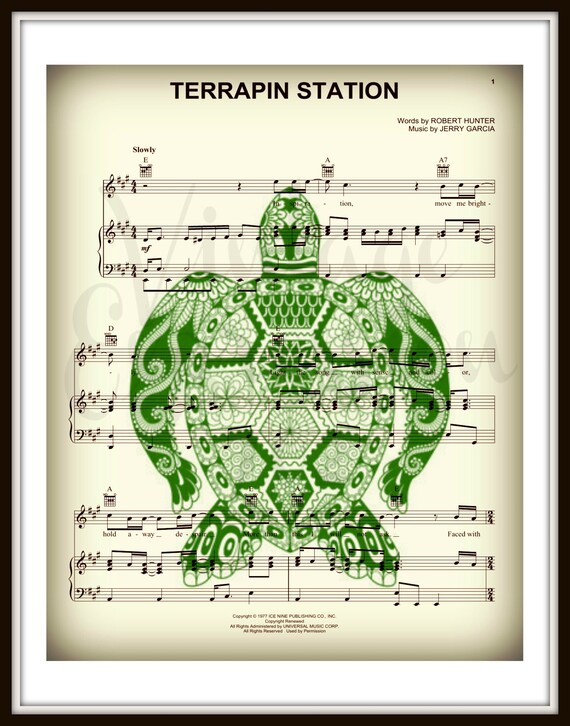 Grateful Dead Terrapin Station Song Music Sheet Print Art Etsy
