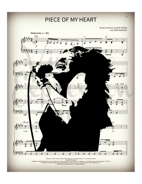 Free Piece Of My Heart by Janis Joplin sheet music