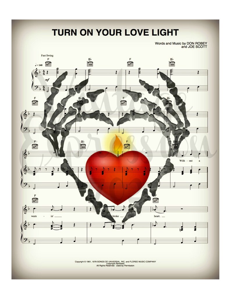 Turn on Your Love Light Music Sheet Print Art Etsy Turn on Your Love Light Music Sheet Print Art Etsy