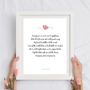 Sweet Symphony, Lyrics,  Instant Digital Download