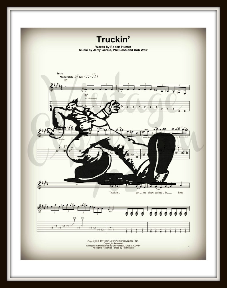 Grateful Dead Truckin Doo Dah Man on Original Lyric Song | Etsy