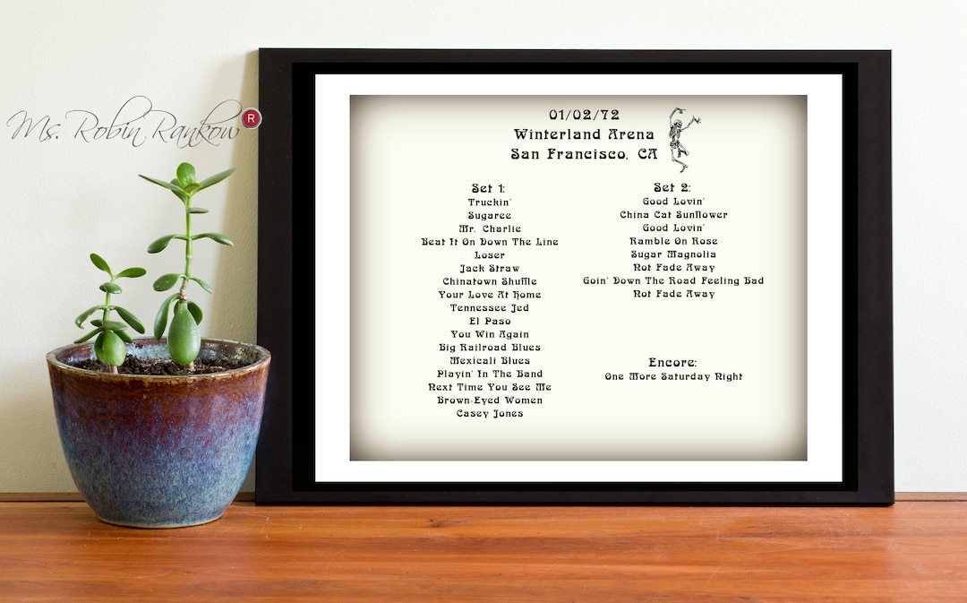 Grateful Dead Dead and Company. Setlist Choose Your Date Etsy