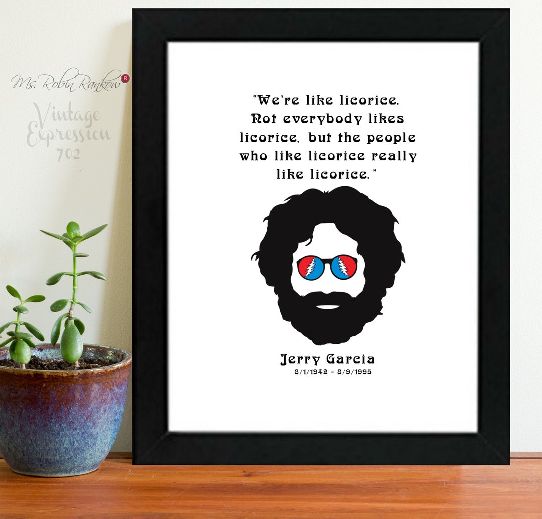 Jerry Garcia, Licorice Quote, Silhouette, Instant Digital Download Etsy