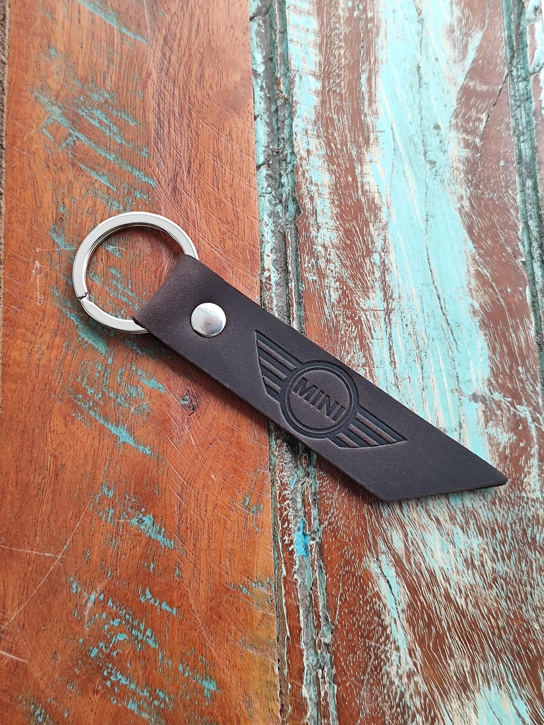 Personalized Mini Cooper Leather Keychain | Handmade Keyring | Custom ...