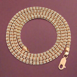 14k Rose Gold 3.25MM Ice Link  Necklace // Ice Link Chain