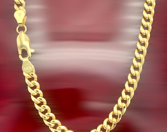 14k Gold 4,5 mm kubanische Gliederkette