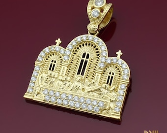 10k Gold Last Supper Pendant (1.35”)