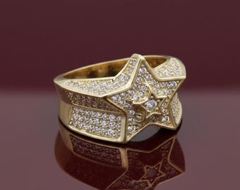 10k Gold 3D Stern Ring