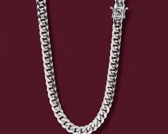 11 mm Sterling Silber Miami kubanische Gliederkette