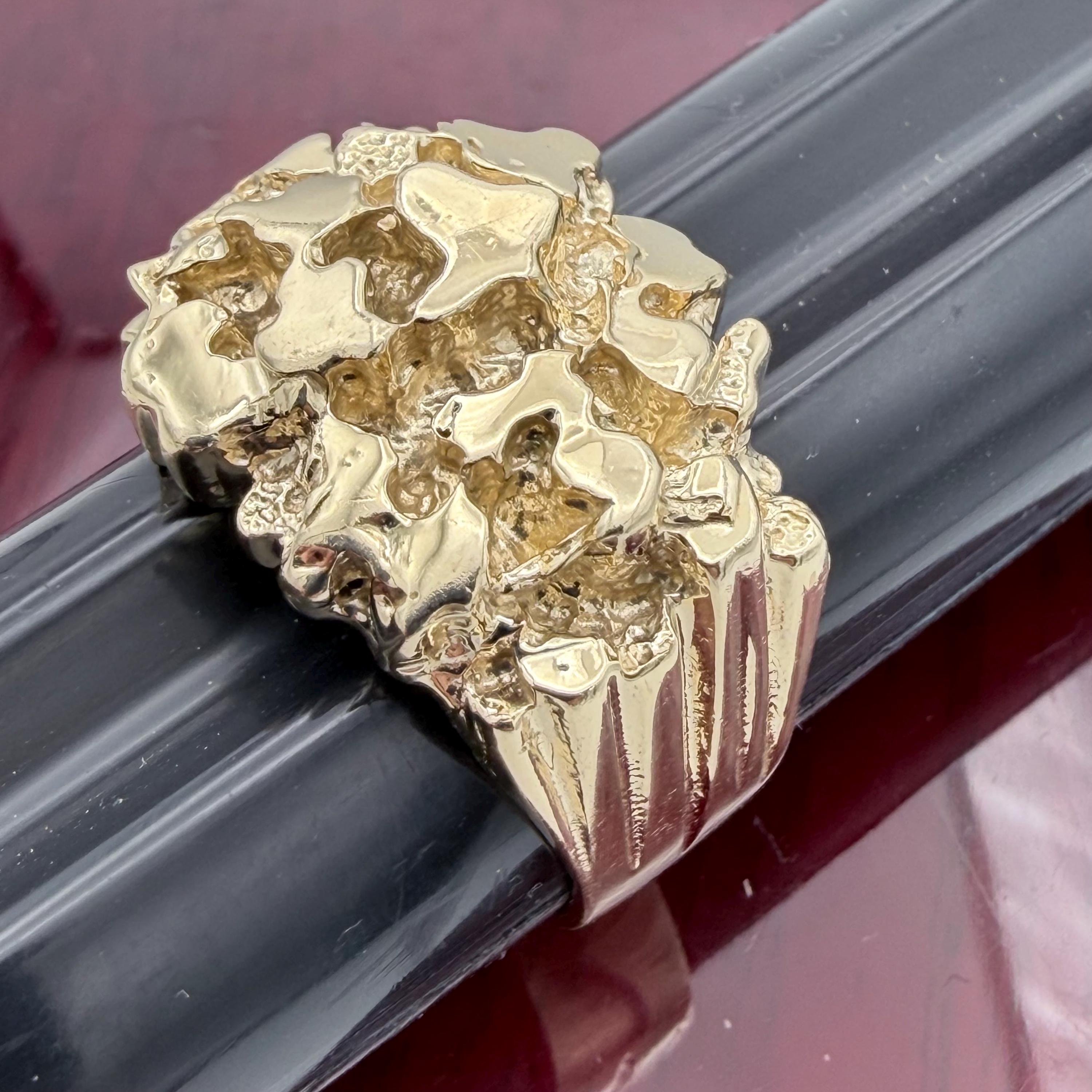 Open Nugget Rings 14k Gold Solid Nugget Ring - Etsy