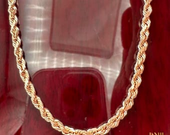 Massive 14k Rose Gold 3.2 MM Kordelkette // Rope Necklace
