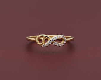 14k Gold Stackable Infinity Ring