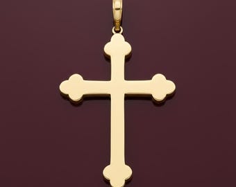 14k Gold 3-D Cross Pendant - Italian Made (available in two sizes)