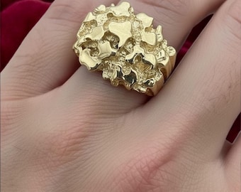 14k Gold Massiv Nugget-Ring