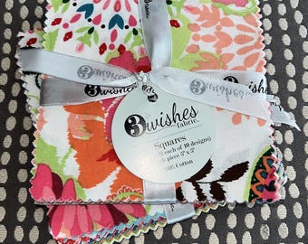 3 Wishes Fabric Charm Pack - Quilting Fabric - 20 piece charm pack - Cotton & Precut