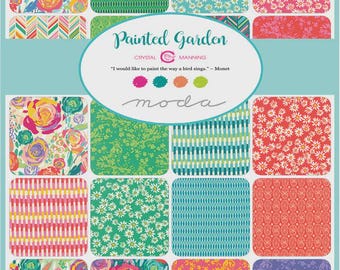 Moda Fabrics Charm Pack and/or Jelly Roll - Painted Garden by Crystal Manning - Quilting Fabric - Cotton/Precut - original packaging