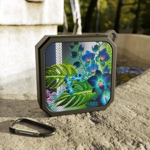 Tropical Floral Bluetooth Speaker: Water Resistant Outdoor Audio