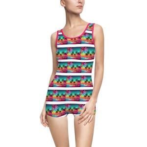 Retro Striped Swimsuit: High-Waisted Vintage Beachwear
