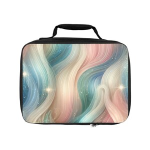 Insulated Lunch Bag: Swirling Pastel Design, Stylish Food Carrier