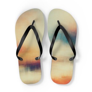 Stylish Sunset Flip Flops for Beach Days, Summer Footwear, Casual Outings, Vacation Essentials, Perfect for Spa or Poolside