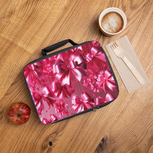 Coquette Pink Bow Lunch Bag: Insulated Tote for Girls