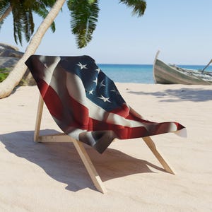 Patriotic Beach Towel, American Flag Towel, Summer Pool Accessory, BBQ Day Towel, Vacation Essentials, USA Pride Towel