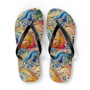 Mens Summer Flip Flops: Beach Pool Slides, Tropical Footwear