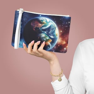 Cosmic Galaxy Clutch Bag: Vegan Leather Celestial Purse