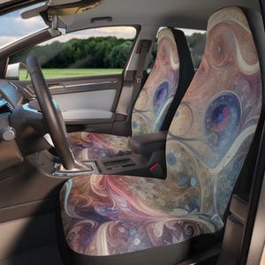 Floral Car Seat Covers: Microfiber Polyester, Vibrant Auto Decor