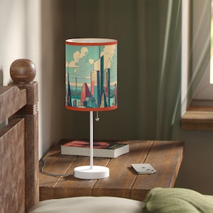 NY Urban Skyline Table Lamp: Modern Cityscape Night Light