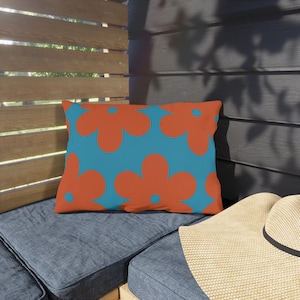 Vibrant Floral Outdoor Pillow Decor, Garden Accent Cushion, Boho Patio Pillows, Colorful Outdoor Furniture, Summer Home Decor