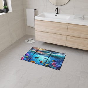 Ocean Floor Mat: Non-Slip Beach Decor Rug