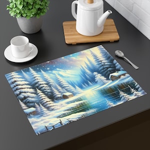 Winter Wonderland Placemat: Cotton Twill Scenic Table Decor