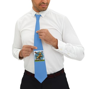 Baseball Dog Necktie, Baseball game Neck Tie, Fun Necktie for Men, Unique Gift for Dad, Stylish Tie for Weddings