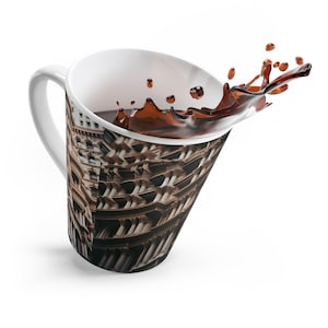 Stylish Latte Mug with Architectural Design | Unique Coffee Cup, Gift for Architects, Home Decor, Modern Kitchen, Coffee Lovers