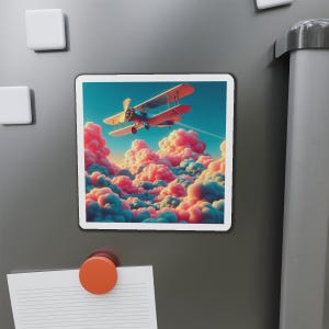 Imanes troquelados con temática de aviación: el regalo perfecto para amantes de la aviación, decoración del hogar, entusiastas de los viajes, arte en las nubes y accesorios de oficina.