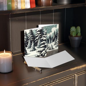 Winter Wonderland Greeting Cards Set, Holiday Cards, Christmas Greetings, Personalized Stationery, Seasonal Celebrations