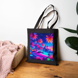 Tropische Blumen-Einkaufstasche aus Segeltuch: Umweltfreundliches Strandshopping