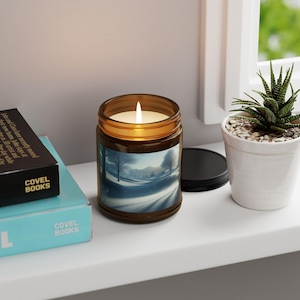 Winter Holiday Candle Scented Soy Candle, Amber Jar Candle, Relaxing Home Fragrance, Multi-Size Candle for Gifts, Aromatherapy Candle