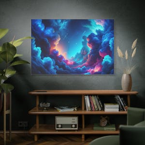 Vibrant Cloud Canvas Art, Wall Decor for Home, Colorful Artwork, Dreamy Atmosphere for Living Room, Perfect Gift for Art Lovers