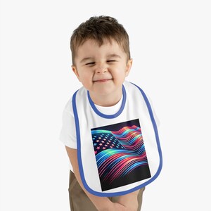 July 4th Summer Vibrant USA Baby Bib, Colorful American Flag Bib, Cute Baby Gift, Patriotic Baby Shower Present, Toddler Feeding Accessories