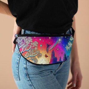 Colorful Winter Wonderland Fanny Pack: Festival Travel Accessory